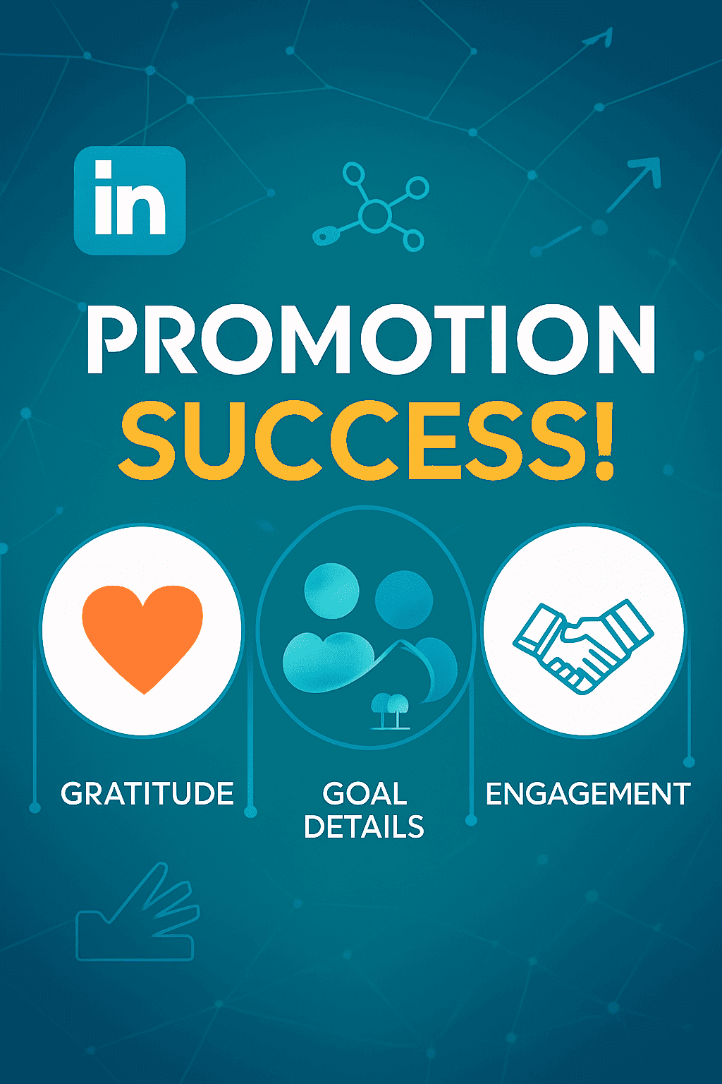 Professional celebrating career growth and promotion announcement on LinkedIn platform