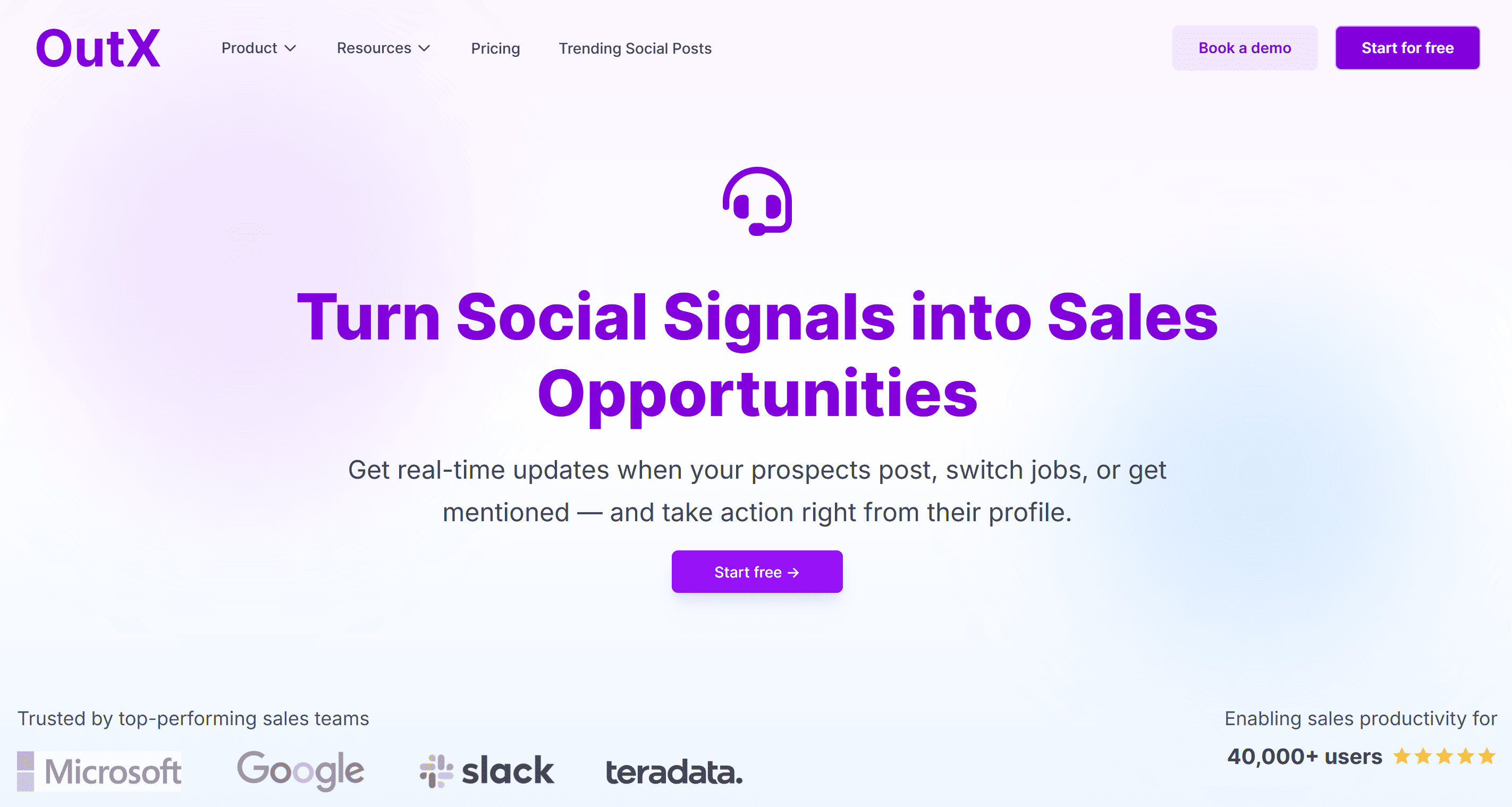 OutX.ai social media monitoring platform showing LinkedIn tracking features
