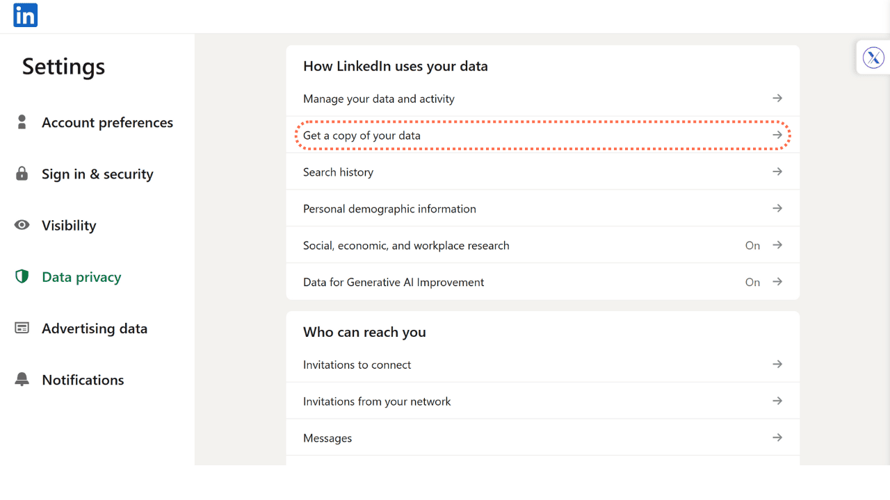 Get a copy of your data