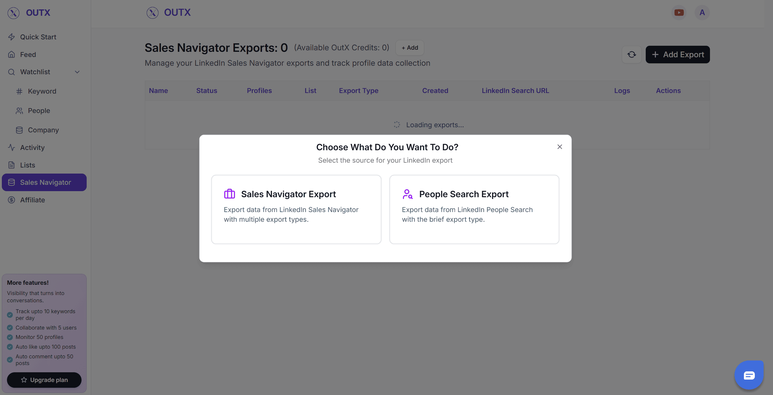 Types of data export