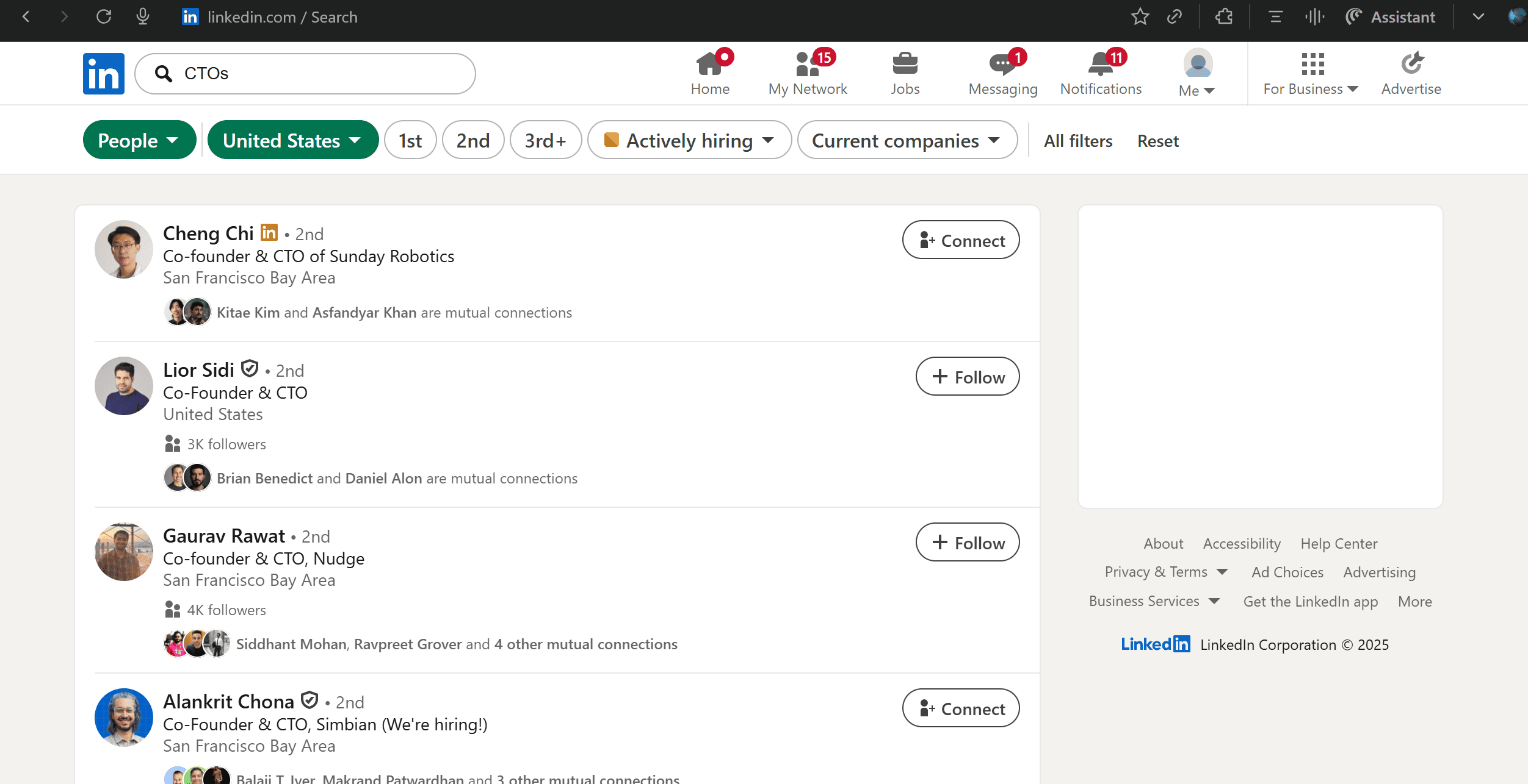 Navigate to LinkedIn search bar