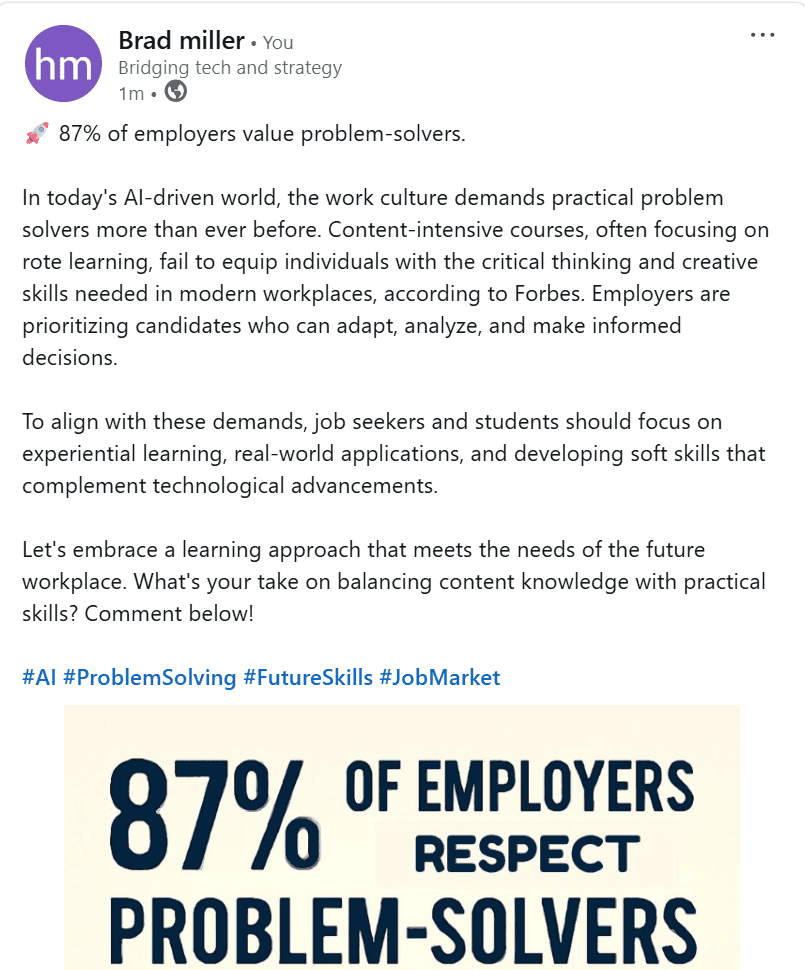 Illustration showcases a LinkedIn post with strong hook