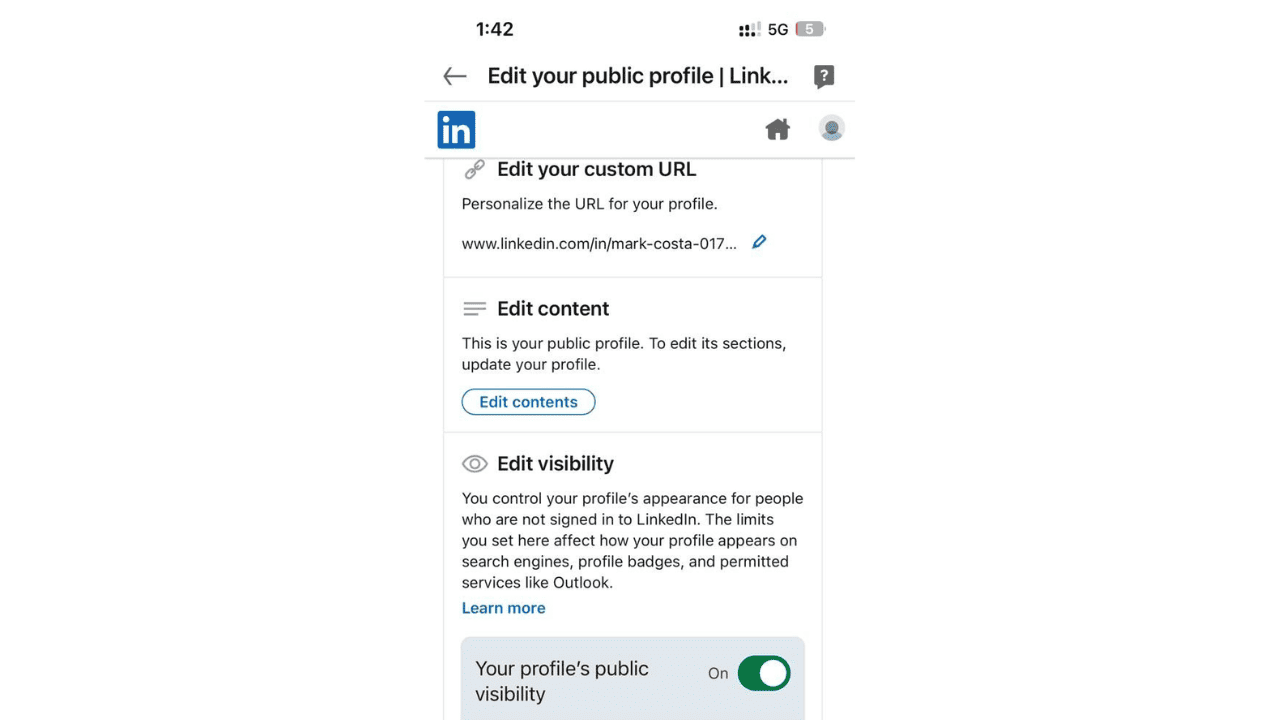 mobile setting